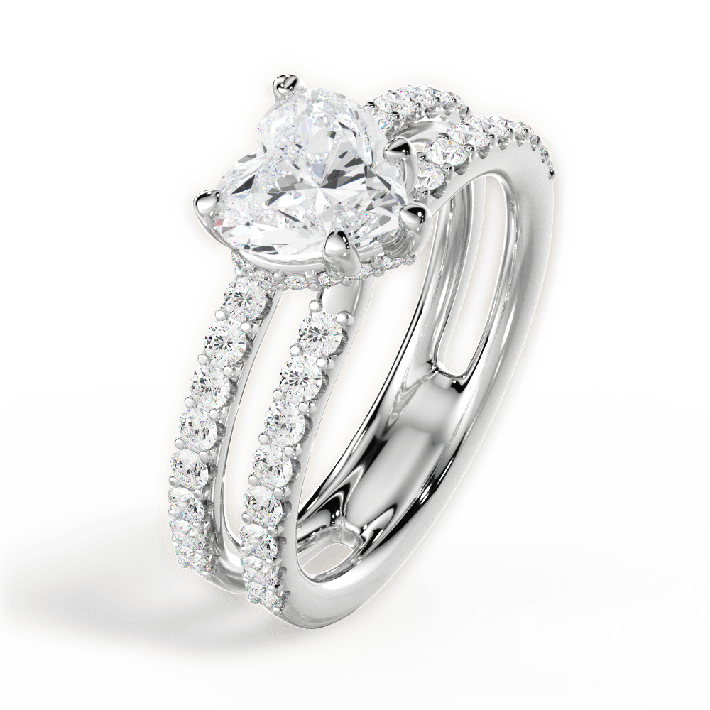 Christie Heart Cut Lab Grown Diamond 18Kt White Gold Engagement Ring - View 2