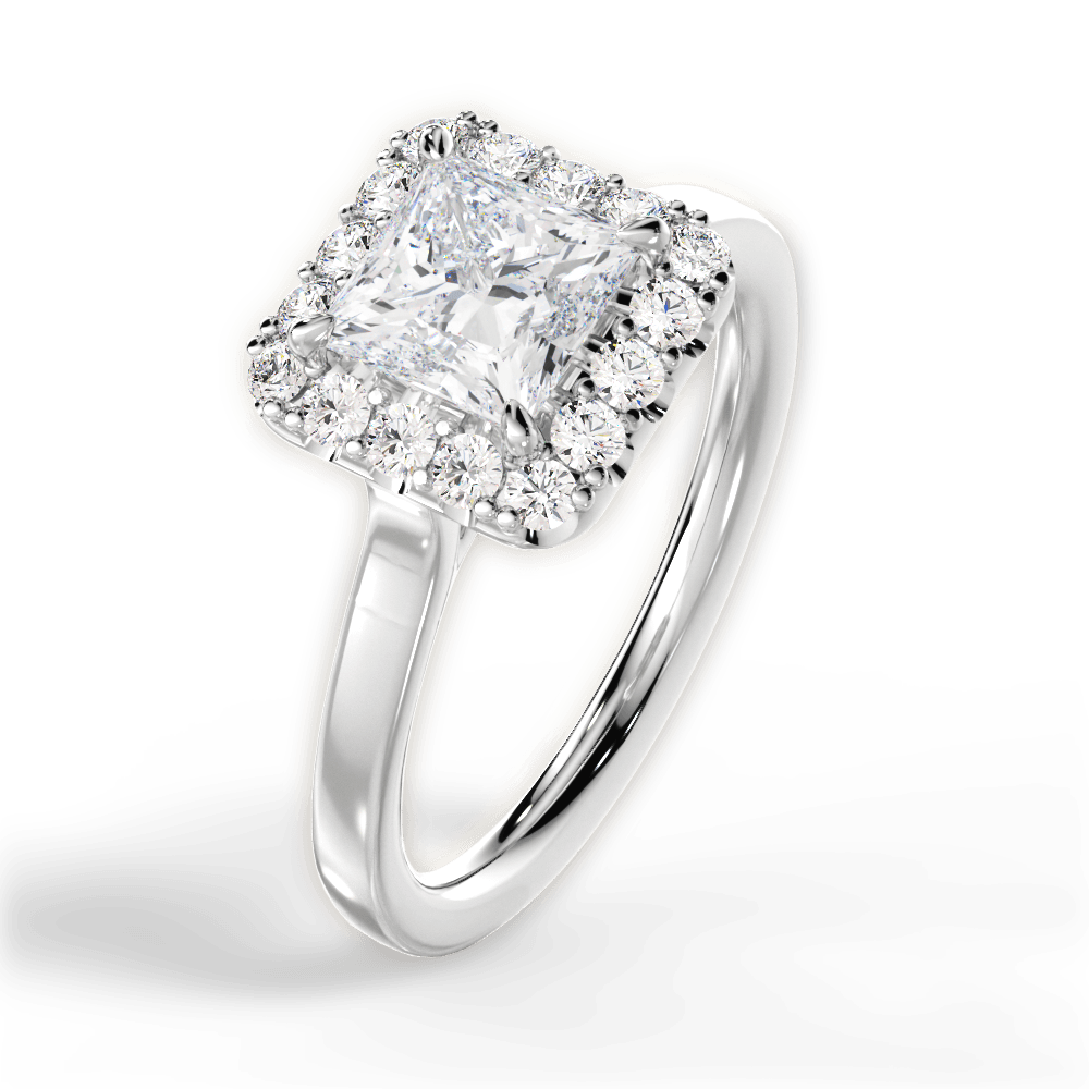 Fiona Princess Cut Lab Grown Diamond 14Kt White Gold Engagement Ring - View 2
