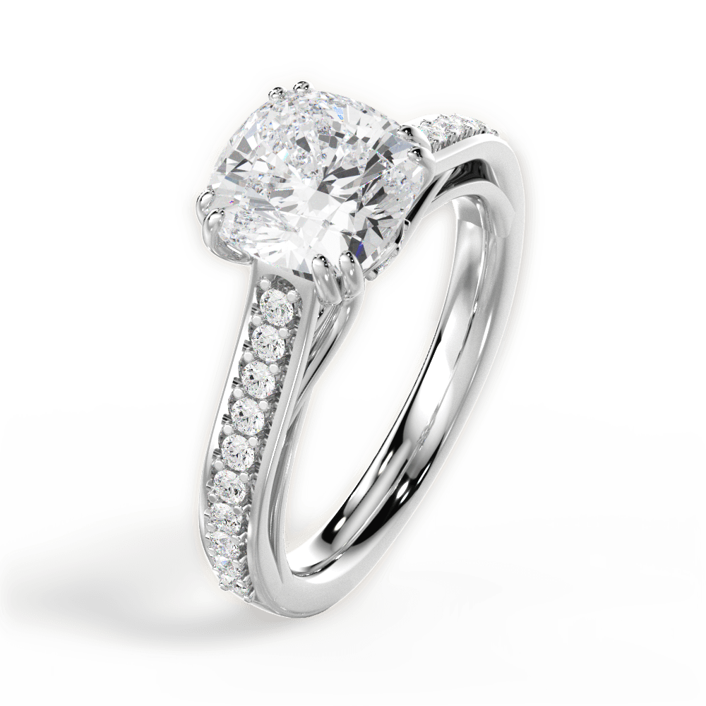 Deborah Cushion Cut Lab Grown Diamond Platinum Engagement Ring - View 3