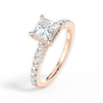 Laura Princess Cut Lab Grown Diamond 18Kt Rose Gold Engagement Ring - View 3