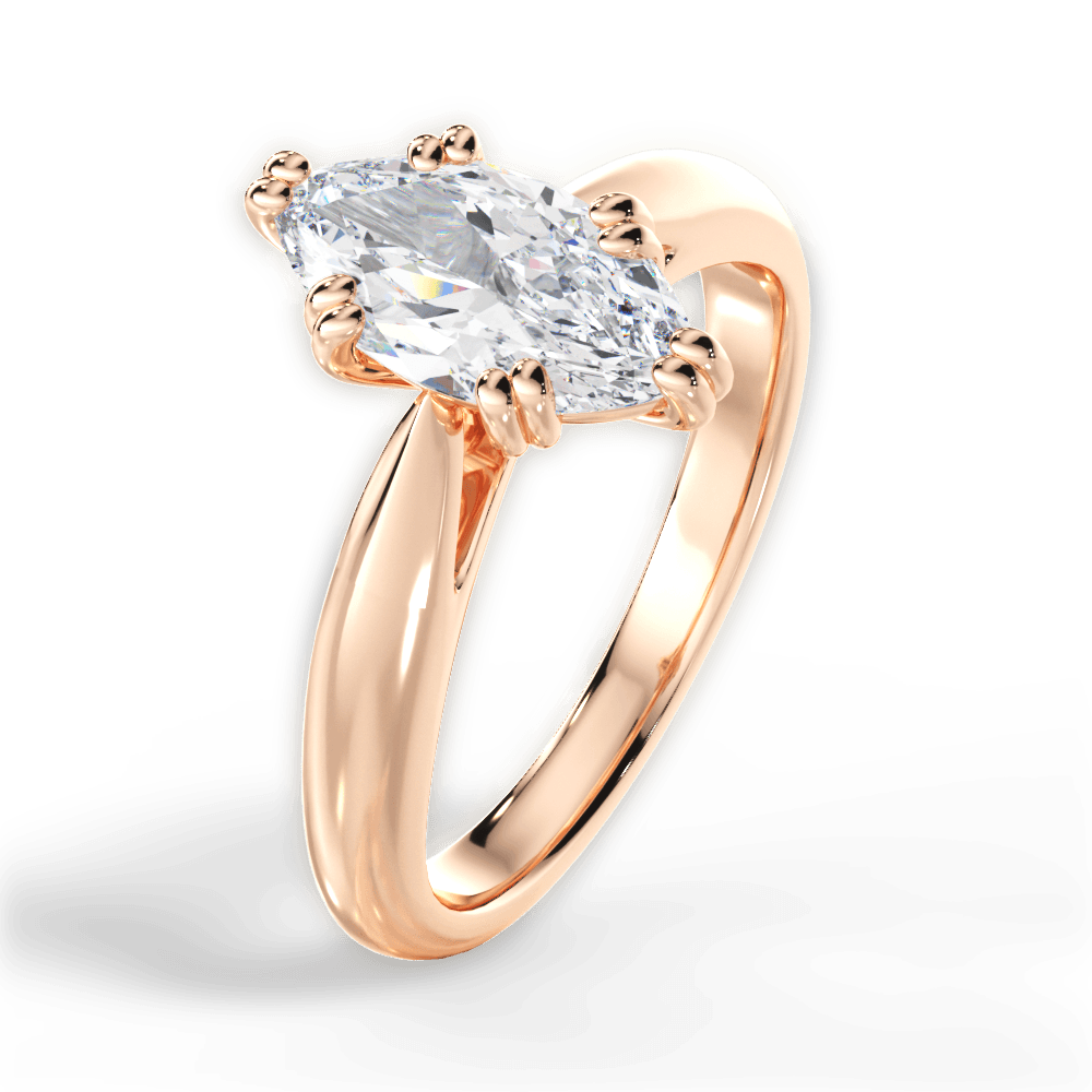 Gillian Marquise Cut Lab Grown Diamond 18Kt Rose Gold Engagement Ring - View 4