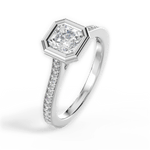 Deanna Asscher Cut Lab Grown Diamond Platinum Engagement Ring - View 3