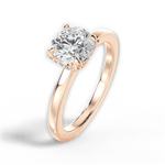Gemma Round Cut Lab Grown Diamond 18Kt Rose Gold Engagement Ring - View 3