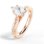 Elena Pear Cut Lab Grown Diamond 18Kt Rose Gold Engagement Ring - View 3