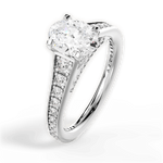 Leslie Oval Cut Lab Grown Diamond Platinum Engagement Ring - View 4