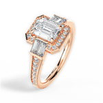 Katherine Emerald Cut Lab Grown Diamond 18Kt Rose Gold Engagement Ring - View 2