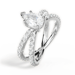 Lauren Pear Cut Lab Grown Diamond 14Kt White Gold Engagement Ring - View 4