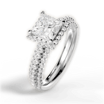Jocelyn Princess Cut Lab Grown Diamond 14Kt White Gold Engagement Ring - View 2