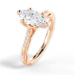 Christina Marquise Cut Lab Grown Diamond 18Kt Rose Gold Engagement Ring - View 4