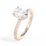 Janice Oval Cut Lab Grown Diamond 18Kt Rose Gold Engagement Ring - View 4