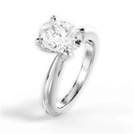 Elaine Oval Cut Lab Grown Diamond Platinum Engagement Ring - View 3