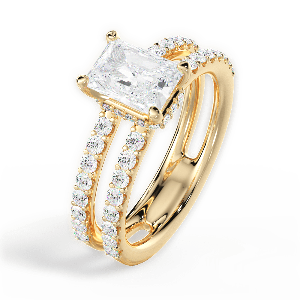 Christie Radiant Cut Lab Grown Diamond 18Kt Yellow Gold Engagement Ring - View 4