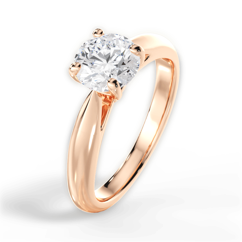 Colleen Round Cut Lab Grown Diamond 18Kt Rose Gold Engagement Ring - View 2