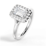 Geneva Emerald Cut Lab Grown Diamond Platinum Engagement Ring - View 4