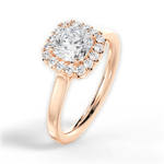 Fiona Cushion Cut Lab Grown Diamond 18Kt Rose Gold Engagement Ring - View 4