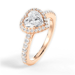 Kathleen Heart Cut Lab Grown Diamond 18Kt Rose Gold Engagement Ring - View 2