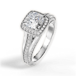 Lillian Cushion Cut Lab Grown Diamond 14Kt White Gold Engagement Ring - View 3