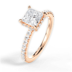 Isabella Princess Cut Lab Grown Diamond 18Kt Rose Gold Engagement Ring - View 2