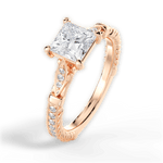 Gabriela Princess Cut Lab Grown Diamond 18Kt Rose Gold Engagement Ring - View 2