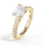 Diane Emerald Cut Lab Grown Diamond 18Kt Yellow Gold Engagement Ring - View 3