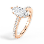 Joan Marquise Cut Lab Grown Diamond 18Kt Rose Gold Engagement Ring - View 3