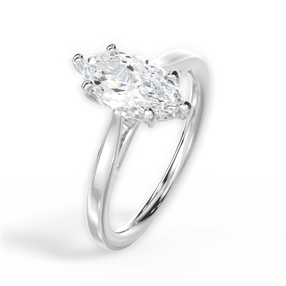 Angie Marquise Cut Lab Grown Diamond Platinum Engagement Ring - View 3
