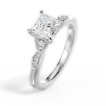 Cassie Princess Cut Lab Grown Diamond Platinum Engagement Ring - View 2
