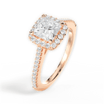 Jeanne Princess Cut Lab Grown Diamond 18Kt Rose Gold Engagement Ring - View 2