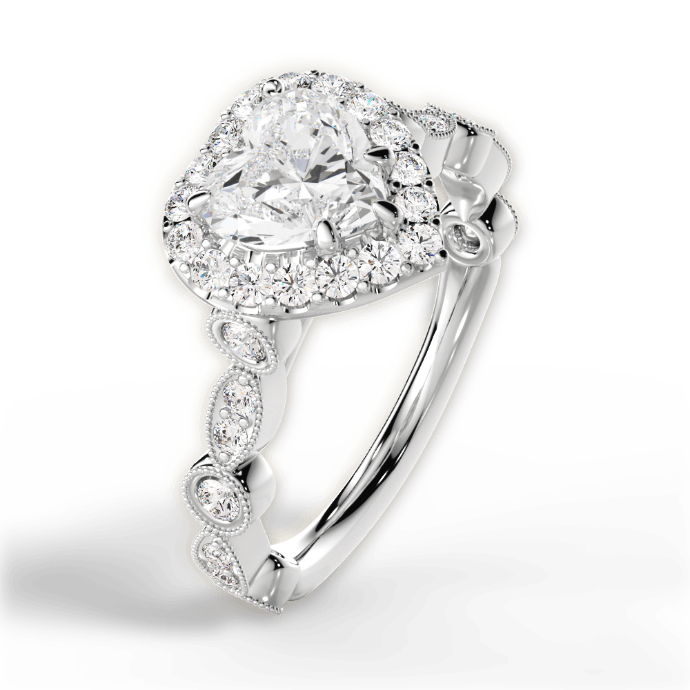 Irene Heart Cut Lab Grown Diamond Platinum Engagement Ring - View 3