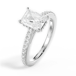 Joan Radiant Cut Lab Grown Diamond Platinum Engagement Ring - View 3