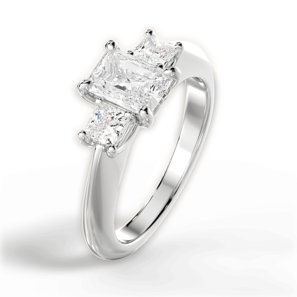 Dorothy Radiant Cut Lab Grown Diamond 18Kt White Gold Engagement Ring - View 4