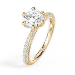 Linda Round Cut Lab Grown Diamond 18Kt Yellow Gold Engagement Ring - View 4