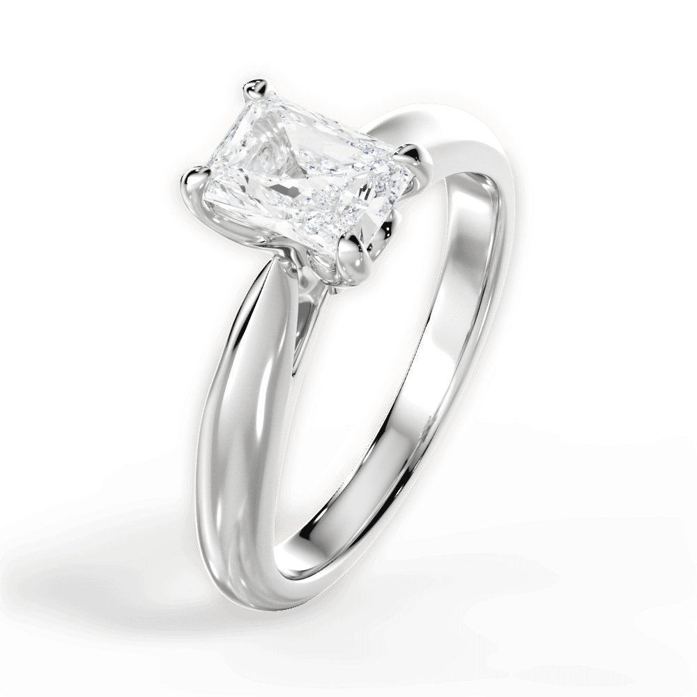 Beverly Radiant Cut Lab Grown Diamond 14Kt White Gold Engagement Ring - View 4