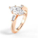 Emily Marquise Cut Lab Grown Diamond 18Kt Rose Gold Engagement Ring - View 4