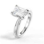Elaine Emerald Cut Lab Grown Diamond 14Kt White Gold Engagement Ring - View 3