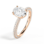 Kristen Oval Cut Lab Grown Diamond 18Kt Rose Gold Engagement Ring - View 3