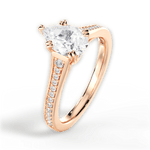 Delia Pear Cut Lab Grown Diamond 18Kt Rose Gold Engagement Ring - View 3