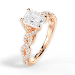 Justine Radiant Cut Lab Grown Diamond 18Kt Rose Gold Engagement Ring - View 2