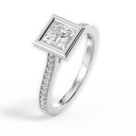Deanna Princess Cut Lab Grown Diamond Platinum Engagement Ring - View 2