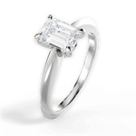 Amanda Emerald Cut Lab Grown Diamond 18Kt White Gold Engagement Ring - View 3