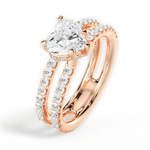 Christie Heart Cut Lab Grown Diamond 18Kt Rose Gold Engagement Ring - View 3