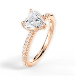 Helen Heart Cut Lab Grown Diamond 18Kt Rose Gold Engagement Ring - View 2