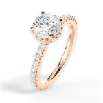 Isabella Round Cut Lab Grown Diamond 18Kt Rose Gold Engagement Ring - View 3
