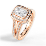 Mackenzie Radiant Cut Lab Grown Diamond 18Kt Rose Gold Engagement Ring - View 2