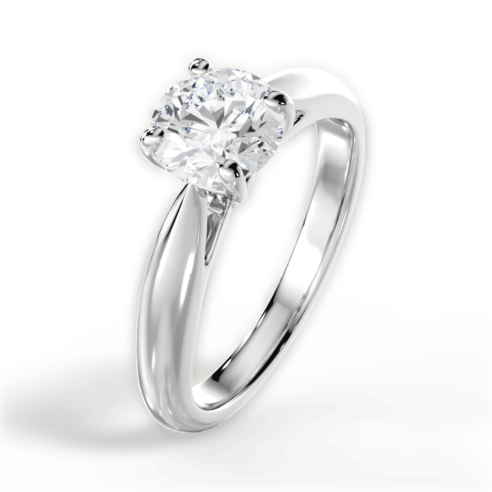 Amy Round Cut Lab Grown Diamond Platinum Engagement Ring - View 3