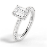 Elsie Emerald Cut Lab Grown Diamond Platinum Engagement Ring - View 4