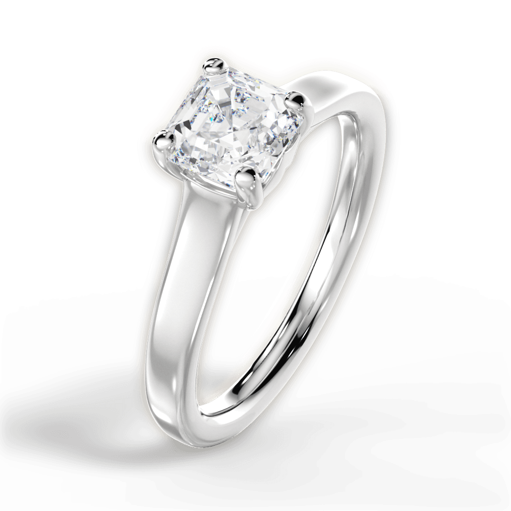 Ariana Asscher Cut Lab Grown Diamond 14Kt White Gold Engagement Ring - View 4