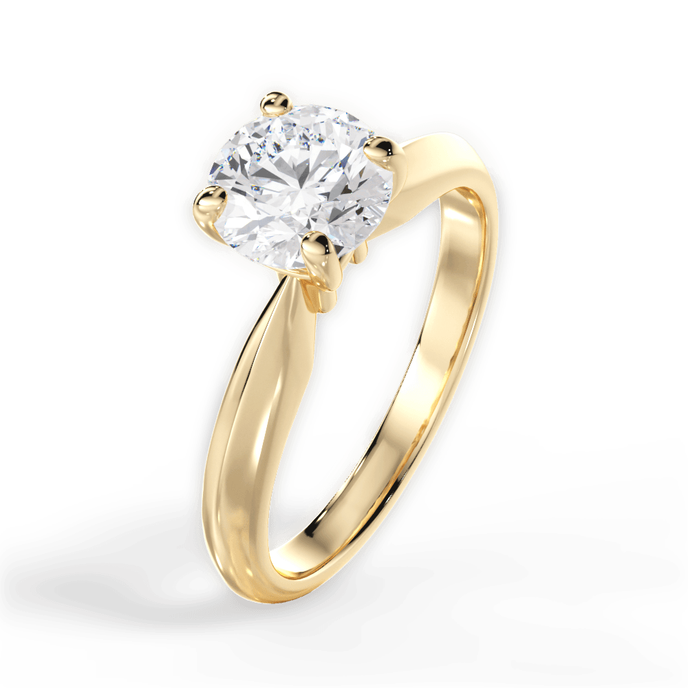 Beth Round Cut Lab Grown Diamond 18Kt Yellow Gold Engagement Ring - View 4