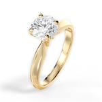 Beth Round Cut Lab Grown Diamond 18Kt Yellow Gold Engagement Ring - View 4