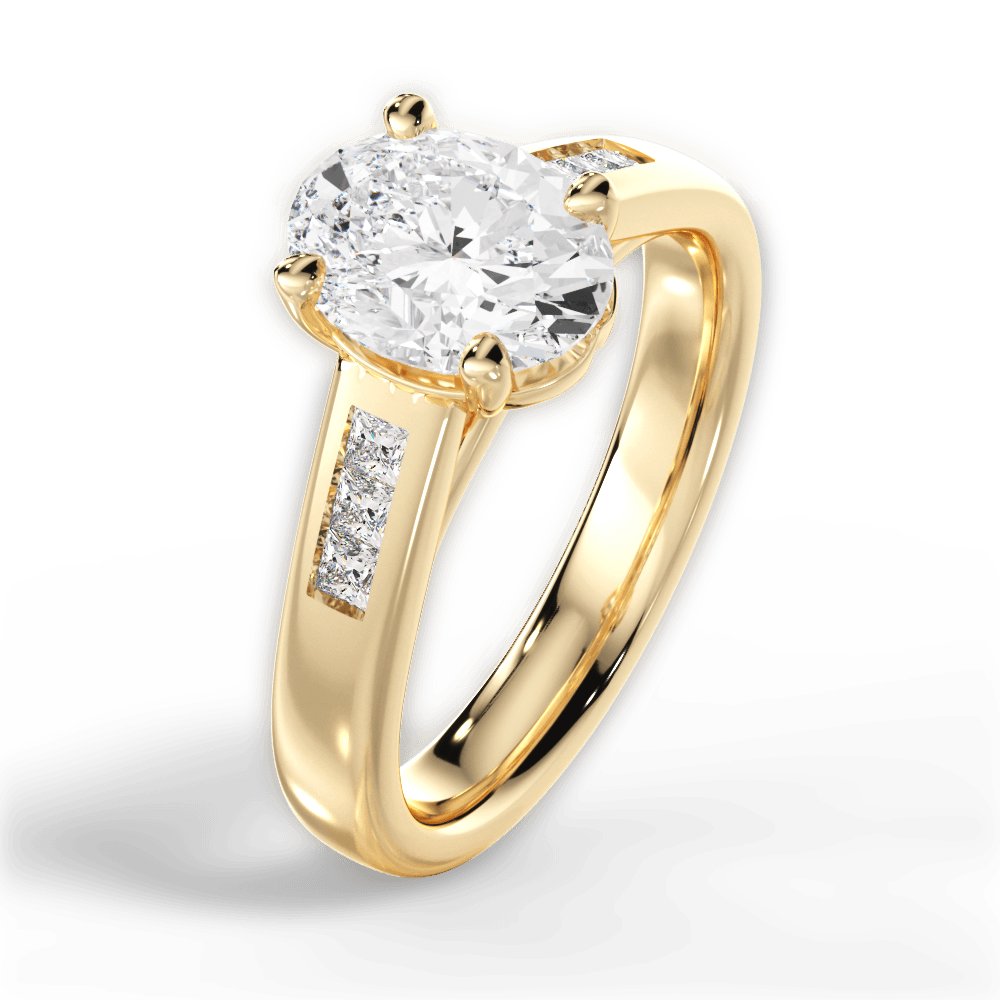 Brittany Oval Cut Lab Grown Diamond 18Kt Yellow Gold Engagement Ring - View 2